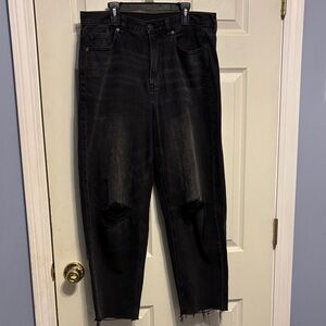 Women’s High Rise Black Distressed Jeans